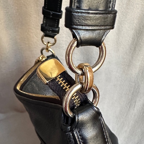 Coach Mae Black Pebbled Leather Large Crossbody File Bag - Picture 15 of 15